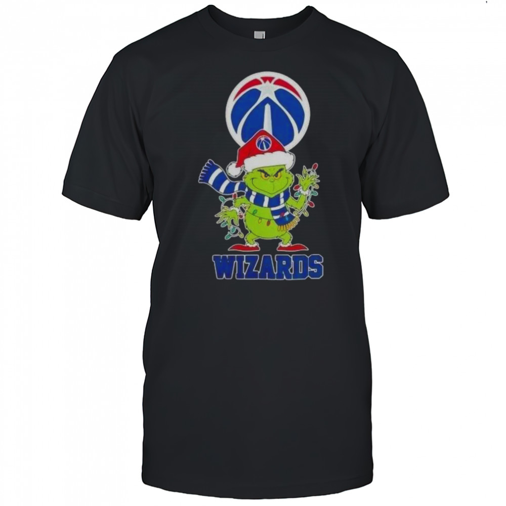 2025 Washington Wizards Christmas Grinch Santa Hat Holiday T-Shirt
