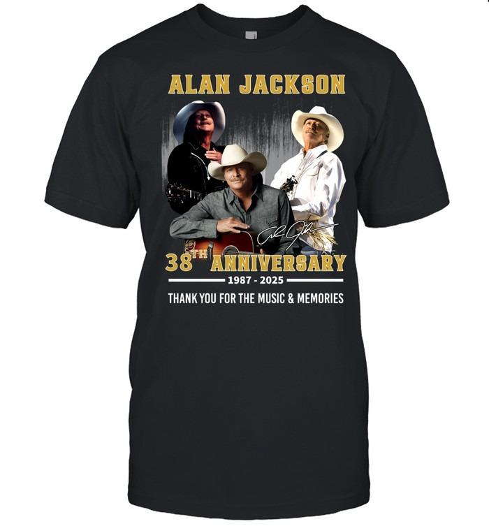 Alan Jackson 38th Anniversary 1987-2025 Thank You For The Music T-Shirt