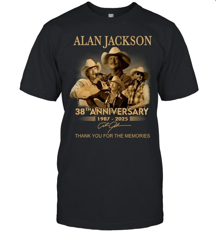 Alan Jackson 38th Anniversary 1987–2025 Thank You For The Memories Gold Edition T-Shirt