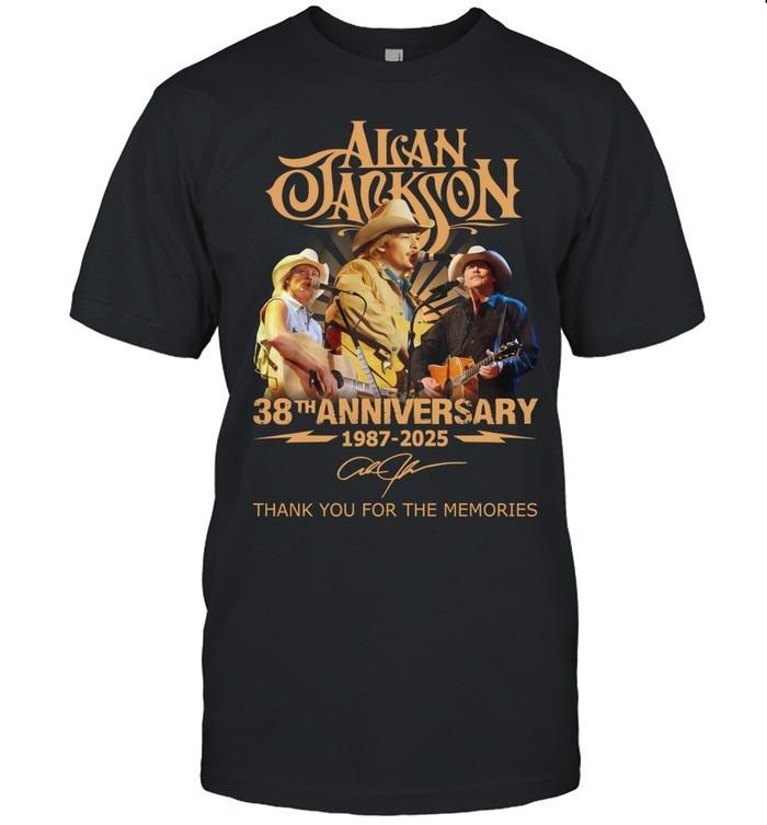 Alan Jackson 38th Anniversary 1987–2025 Thank You For The Memories T-Shirts