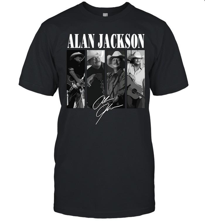 Alan Jackson Black And White Portrait Signature TShirt