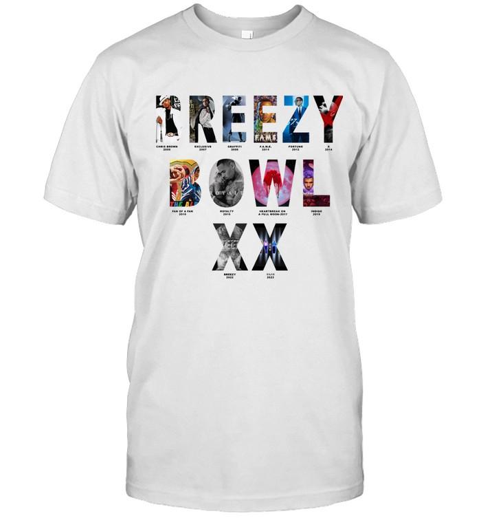 Breezy Bowl XX Chris Brown Album Collage White T-Shirt