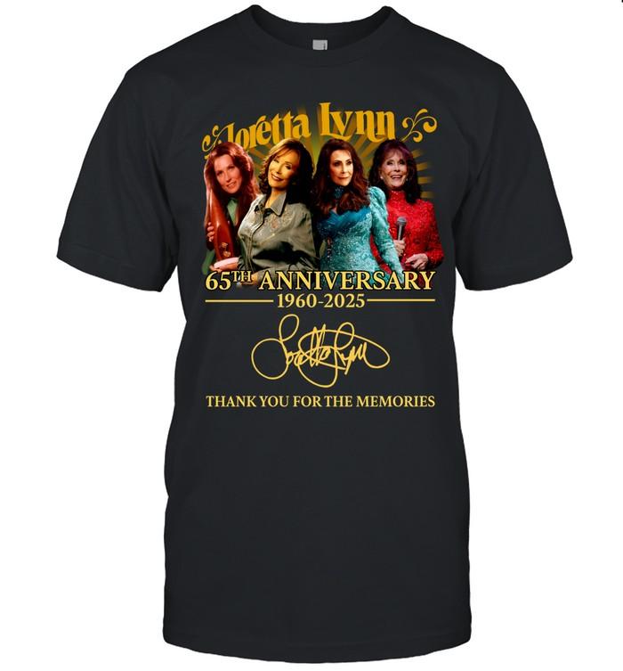 Loretta Lynn 65th Anniversary 1960–2025 Thank You For The Memories T-Shirt