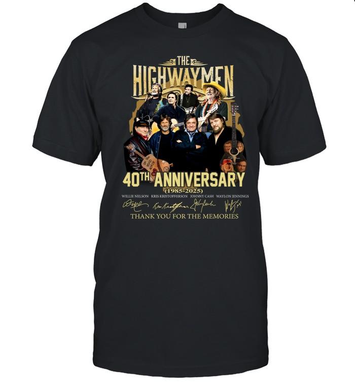 The Highwaymen 40th Anniversary 1985–2025 Thank You For The Memories T-Shirt