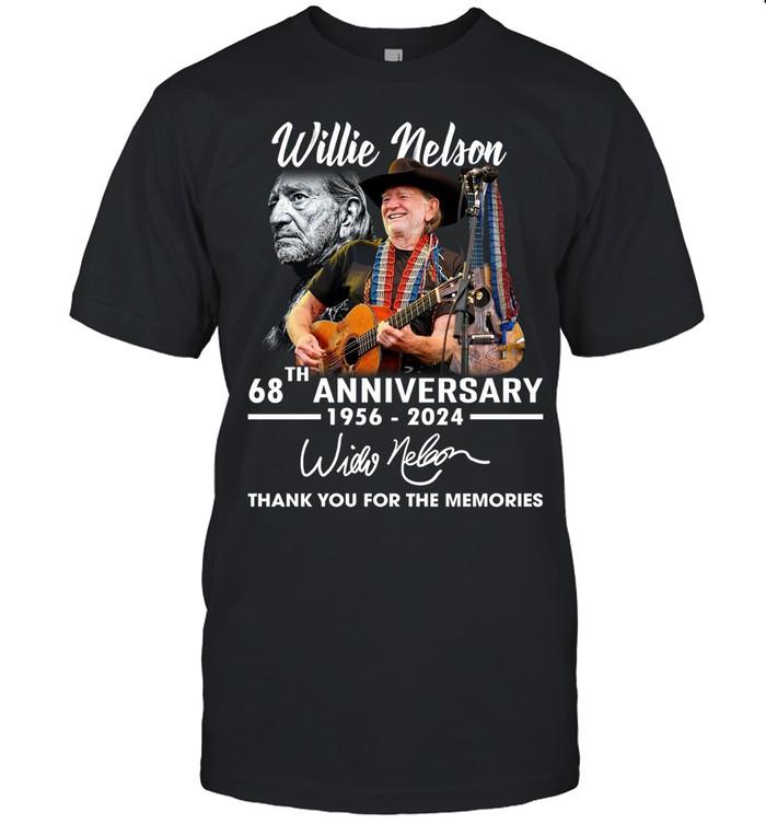 Willie Nelson 68th Anniversary 1956–2024 Thank You For The Memories T-Shirt