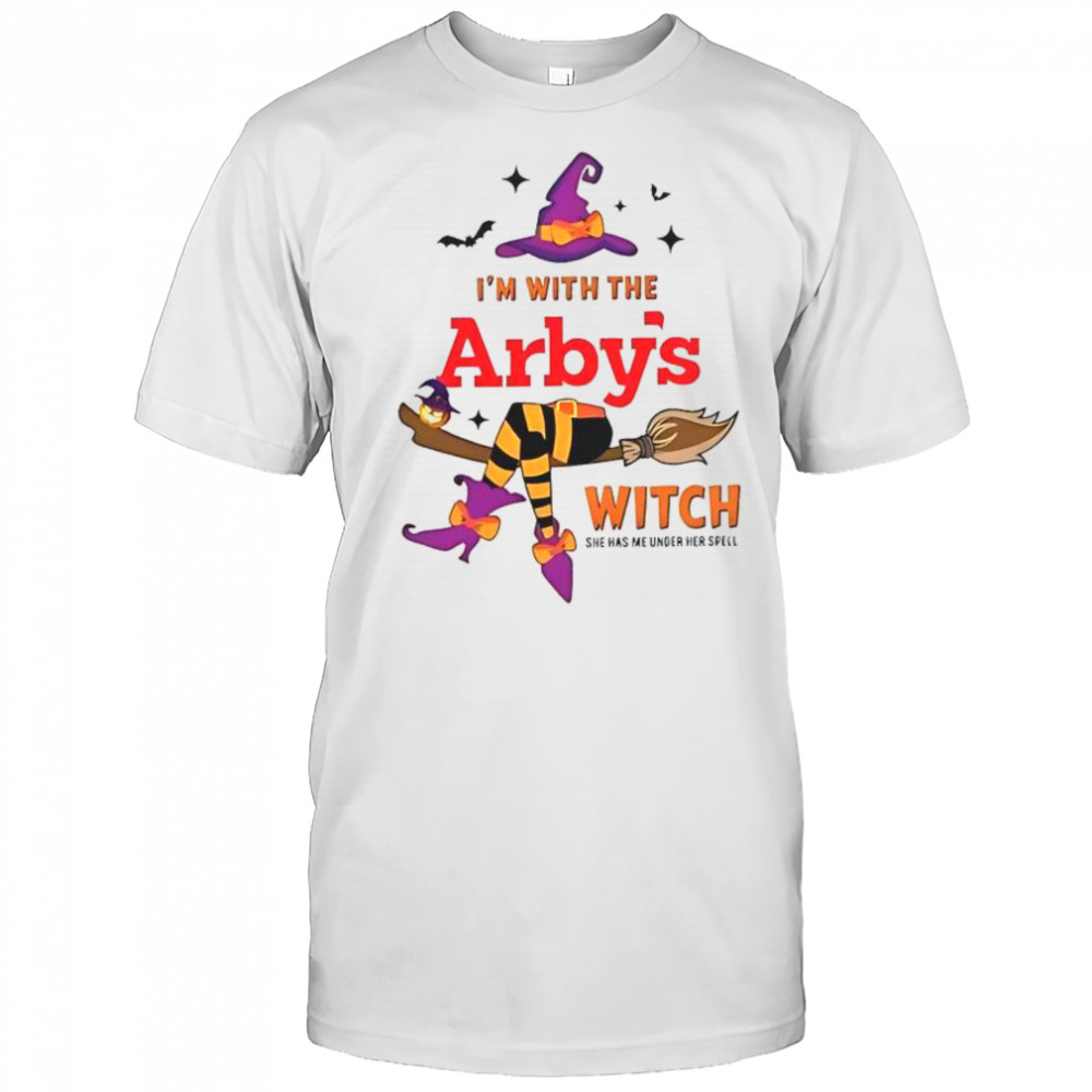 Arby’s I’m With The Witch She Has Me Under Her Spell Halloween T-Shirt