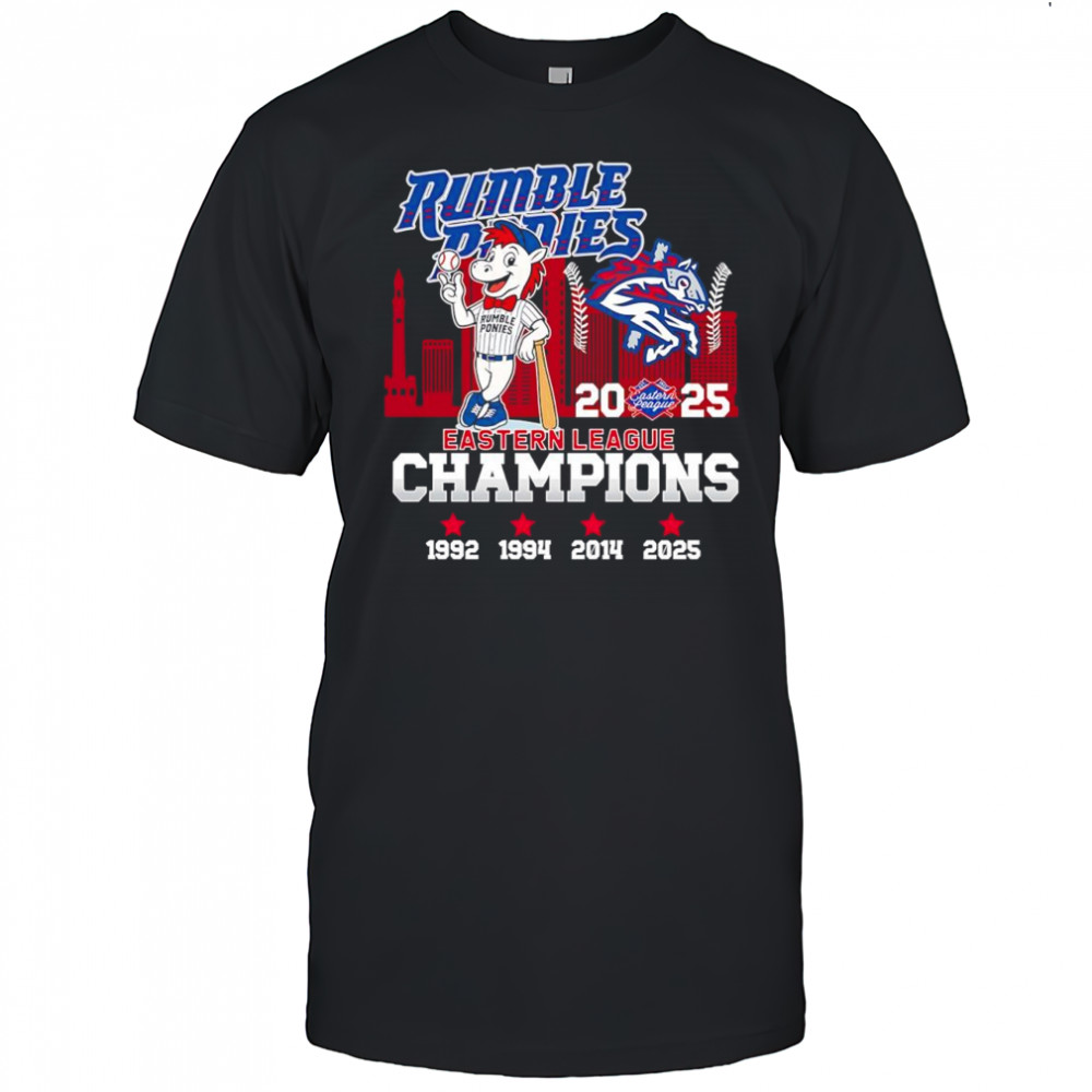 Binghamton Rumble Ponies baseball 2025 Eastern League Champions mascot logo shirt