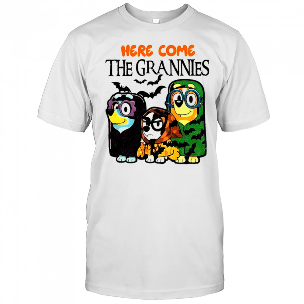 Blue Dog Here Come the Grannies Halloween shirt