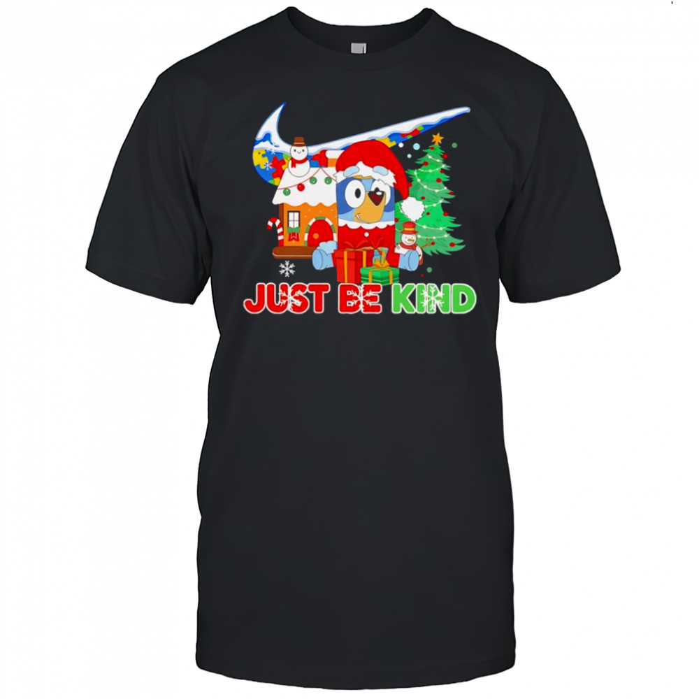 Bluey Christmas x Autism Awareness logo just be kind shirt