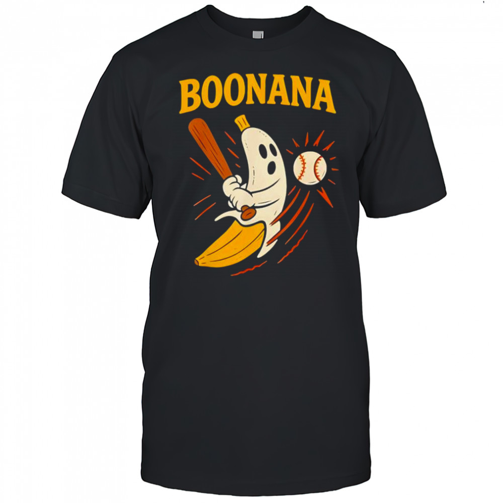 Boonana Baseball Funny Halloween Ghost Spooky Banana Costume shirt