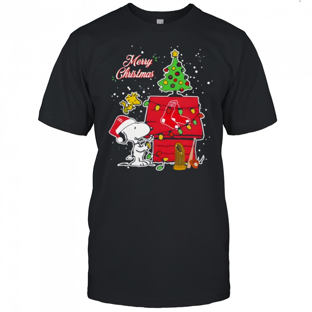 Boston Red Sox Merry Christmas With Snoopy vs Woodstock shirt