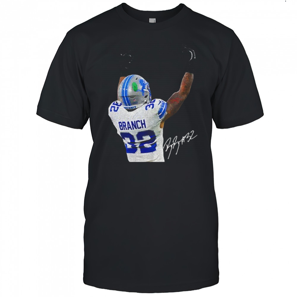 Brian Branch With Signature Bootleg Detroit Football shirt