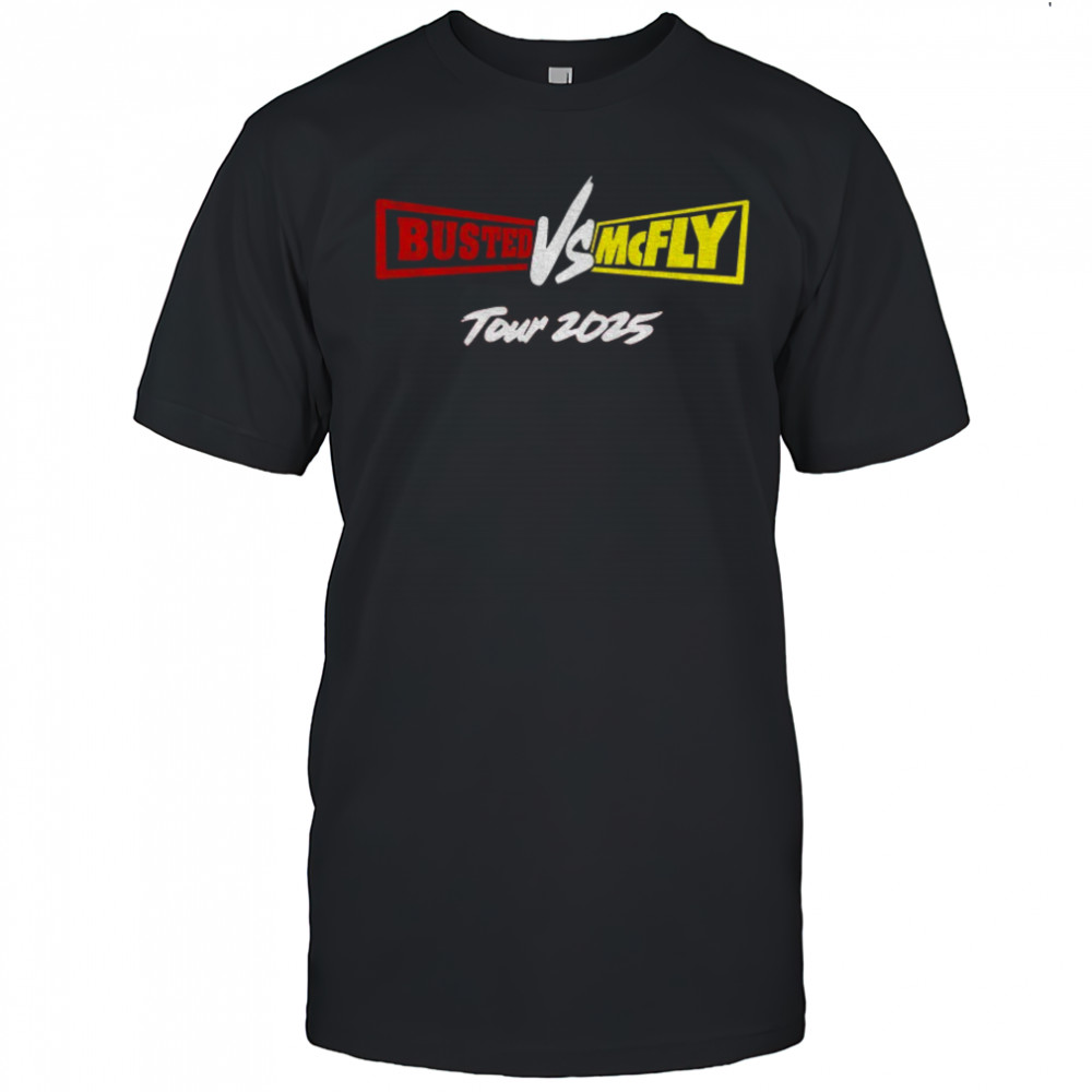 Busted vs McFly Tour 2025 logo shirt