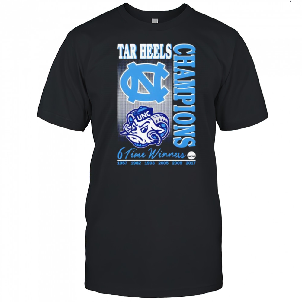 Carolina Tar Heels 6 Time Winners Champions NCAA Shirt