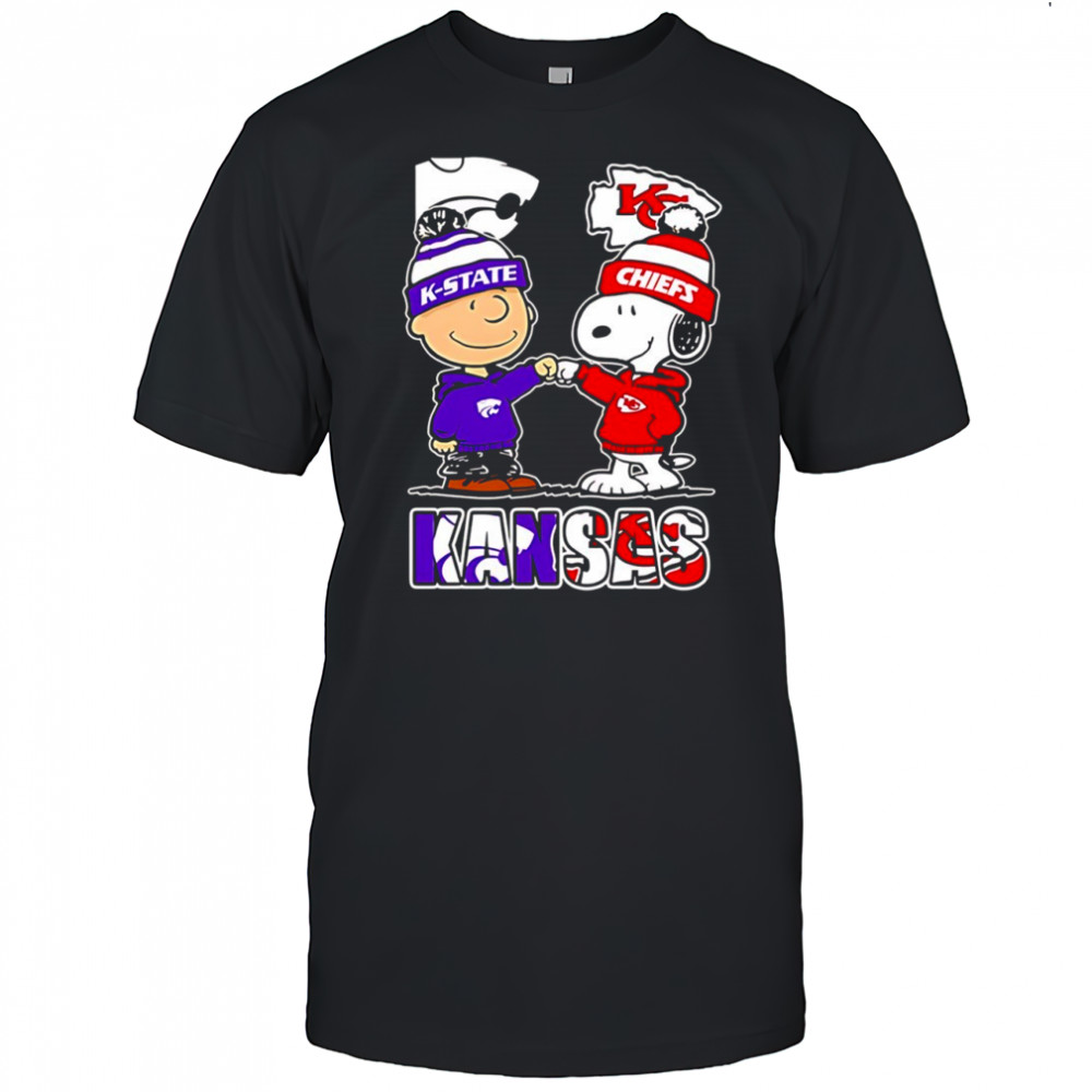 Charlie Brown and Snoopy x Kansas State Wildcats and Kansas City Chiefs shirt