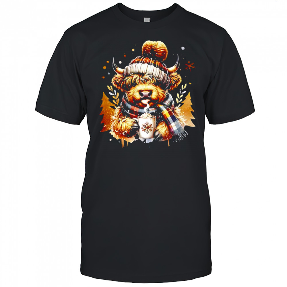 Christmas cocoa cow cute holiday shirt