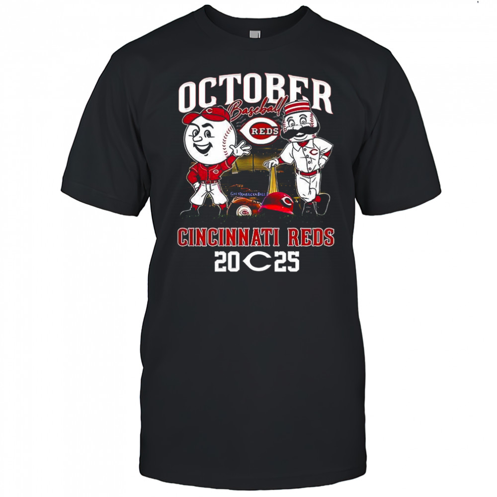 Cincinnati Reds baseball October 2025 Mr. Red and Mr. Redlegs mascot shirt