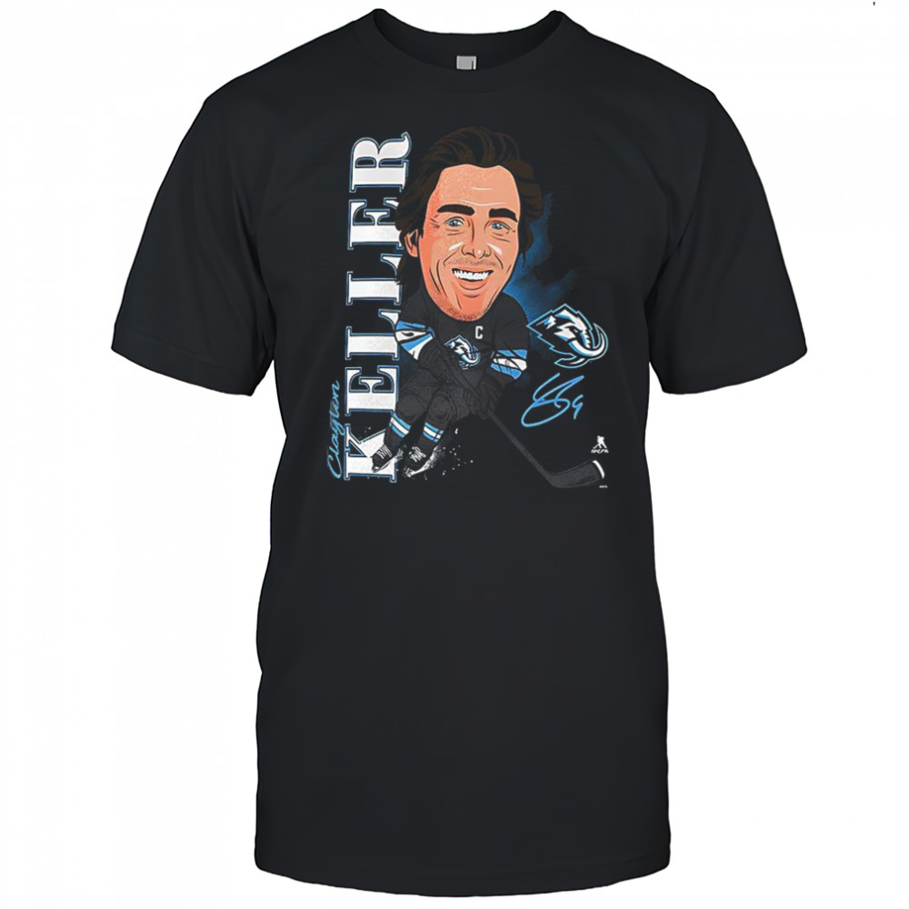 Clayton Keller Utah Mammoth hockey caricature player signature shirt