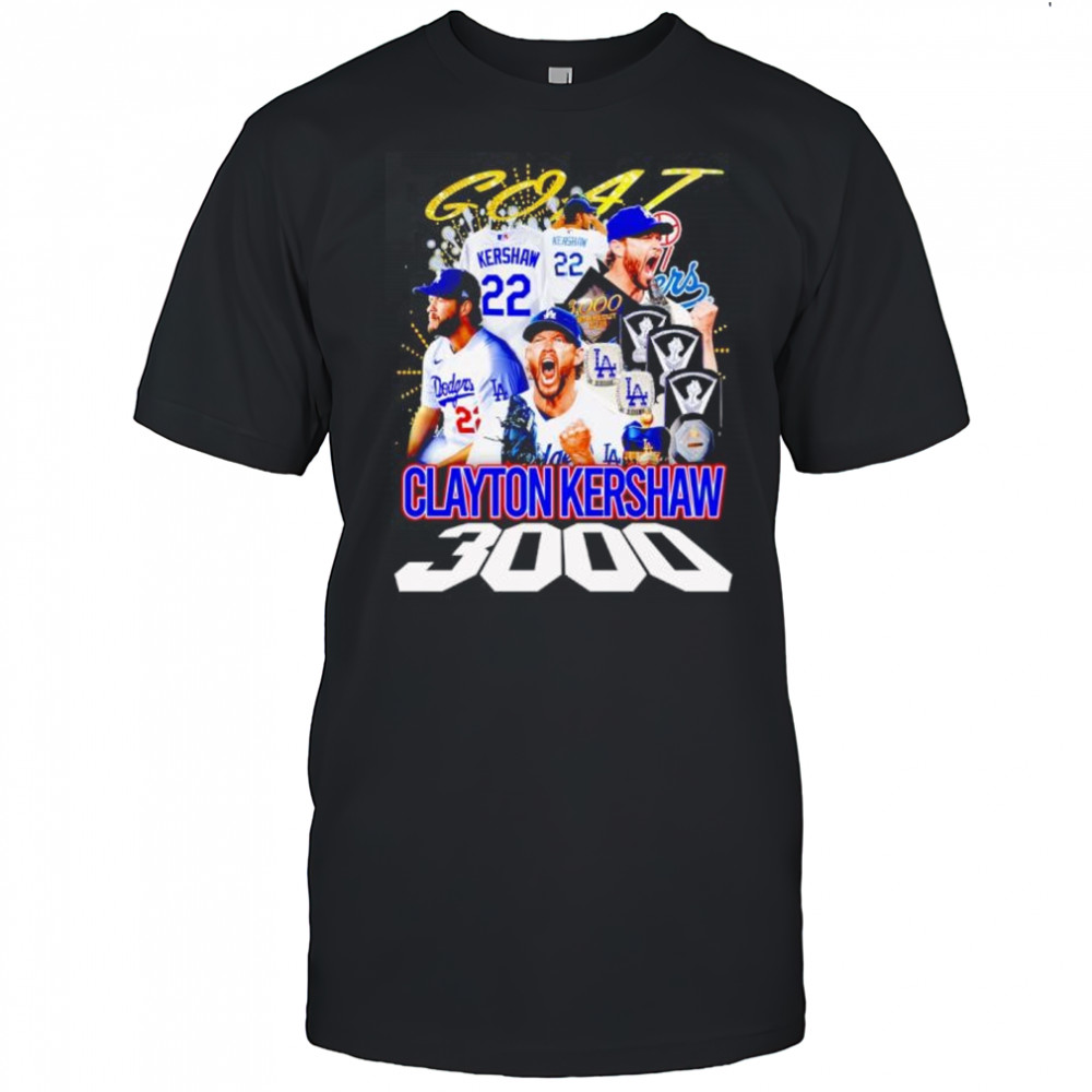 Clayton Kershaw Los Angeles Dodgers Goat 3000 signature poster shirt