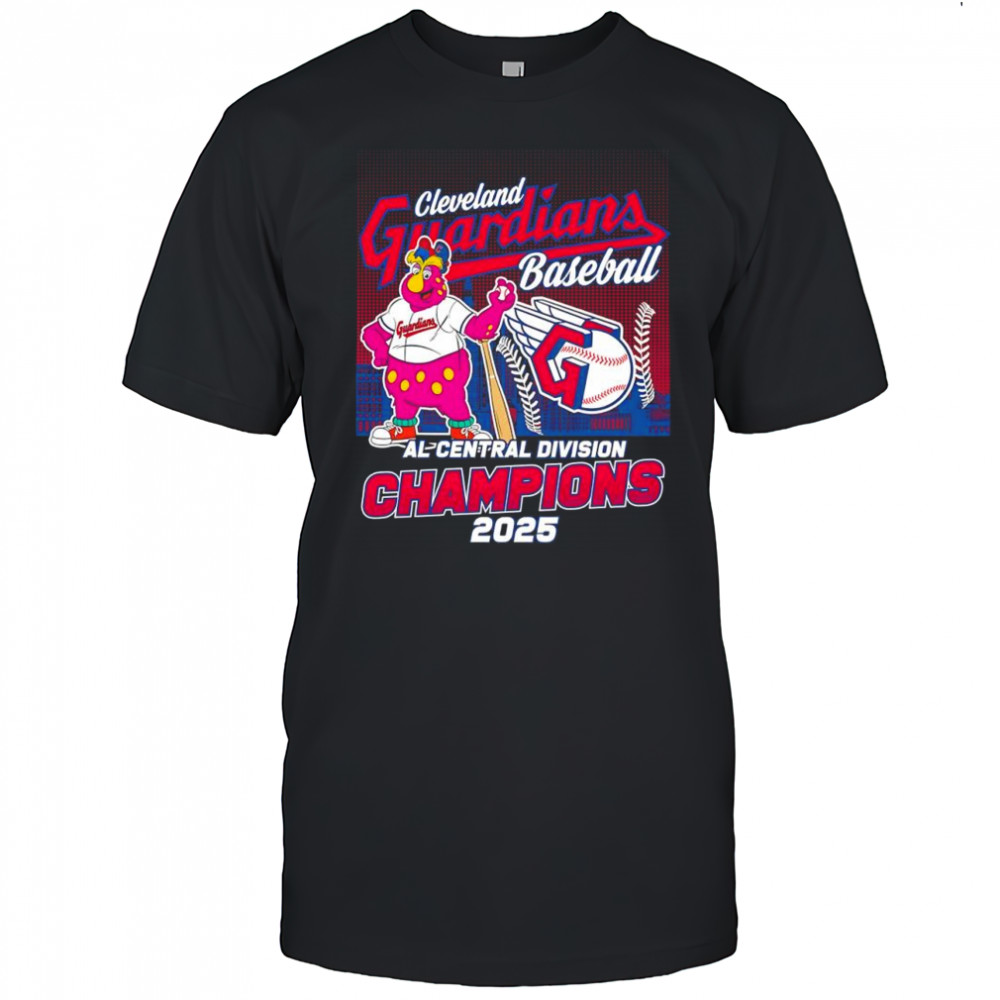 Cleveland Guardians baseball AL Central Division Champions 2025 mascot logo shirt