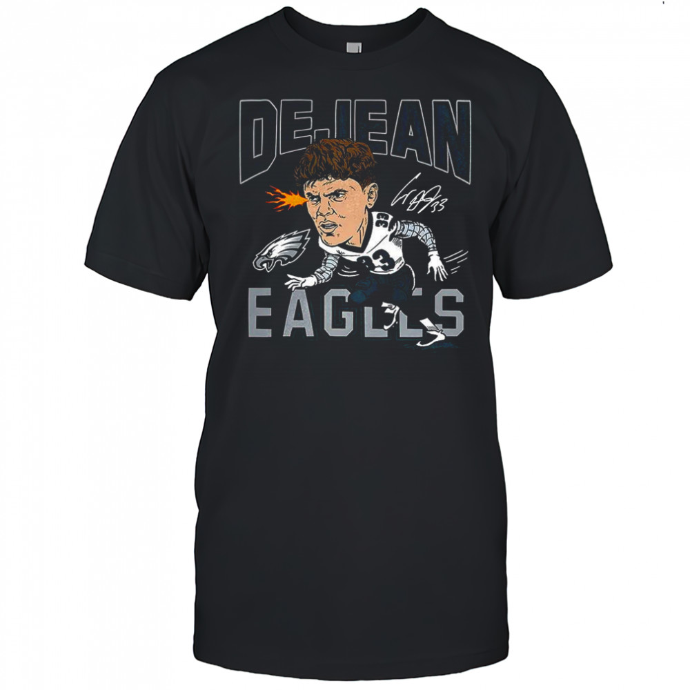 Cooper DeJean Philadelphia Eagles football caricature player graphic signature shirt
