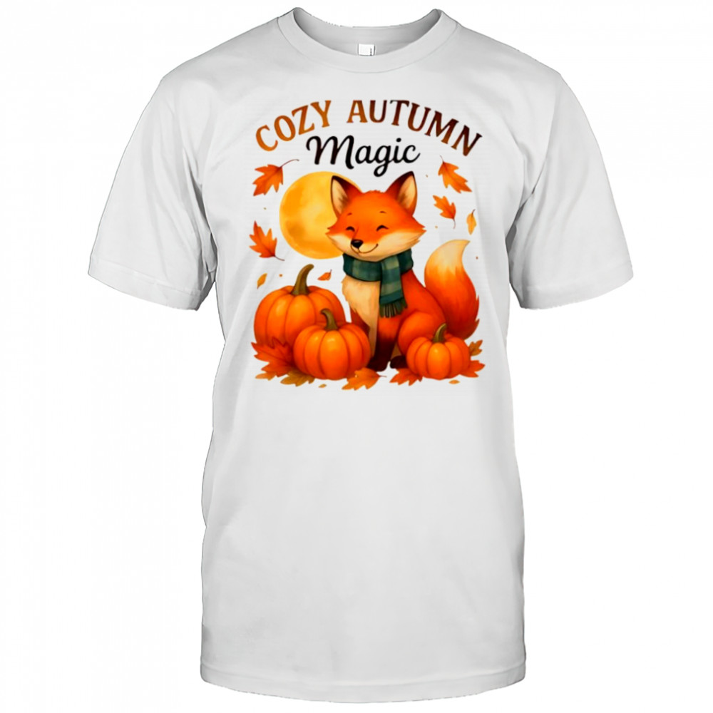 Cozy Autumn Magic Cute Fox halloween T-shirts