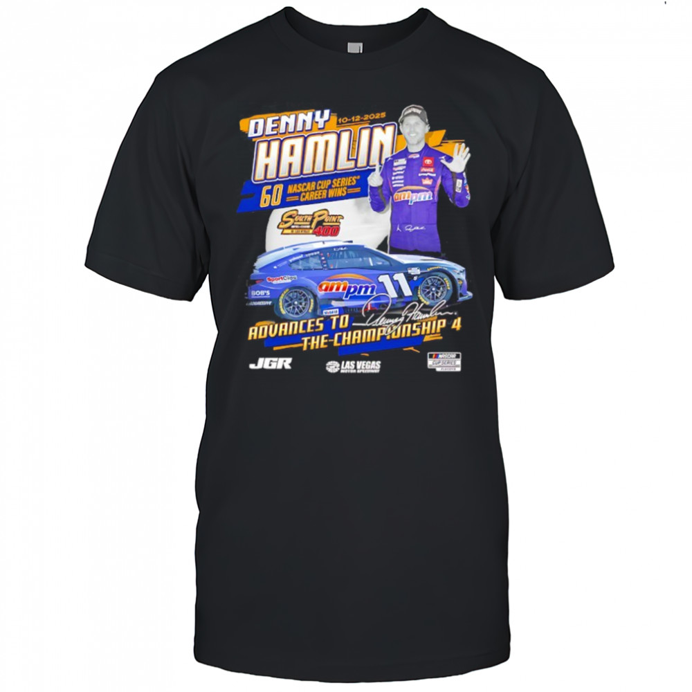 Denny Hamlin Checkered Flag Sports 2025 South Point 400 Race Winner shirt