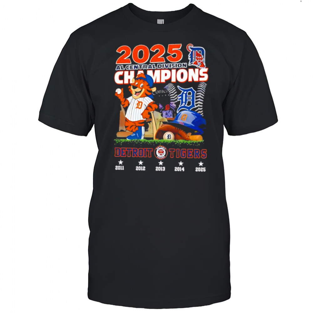 Detroit Tigers mascot 2025 AL Central Division Champions shirt