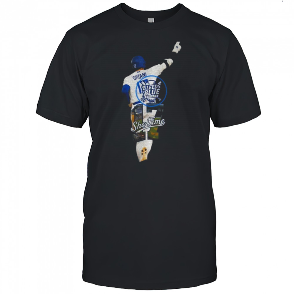 Dodgers Shohei Ohtani Sho-Time bleeds blue shirt