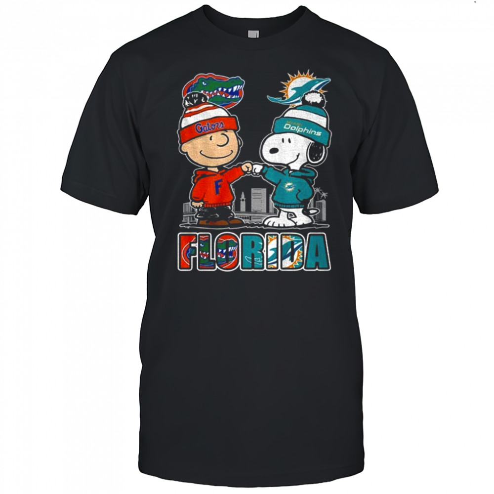 Florida Gators Miami Dolphins Snoopy and Charlie Brown shirt