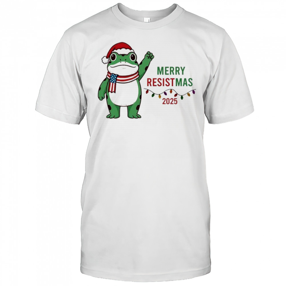 Frog Portland Merry Resistmas Christmas Holiday T-shirt