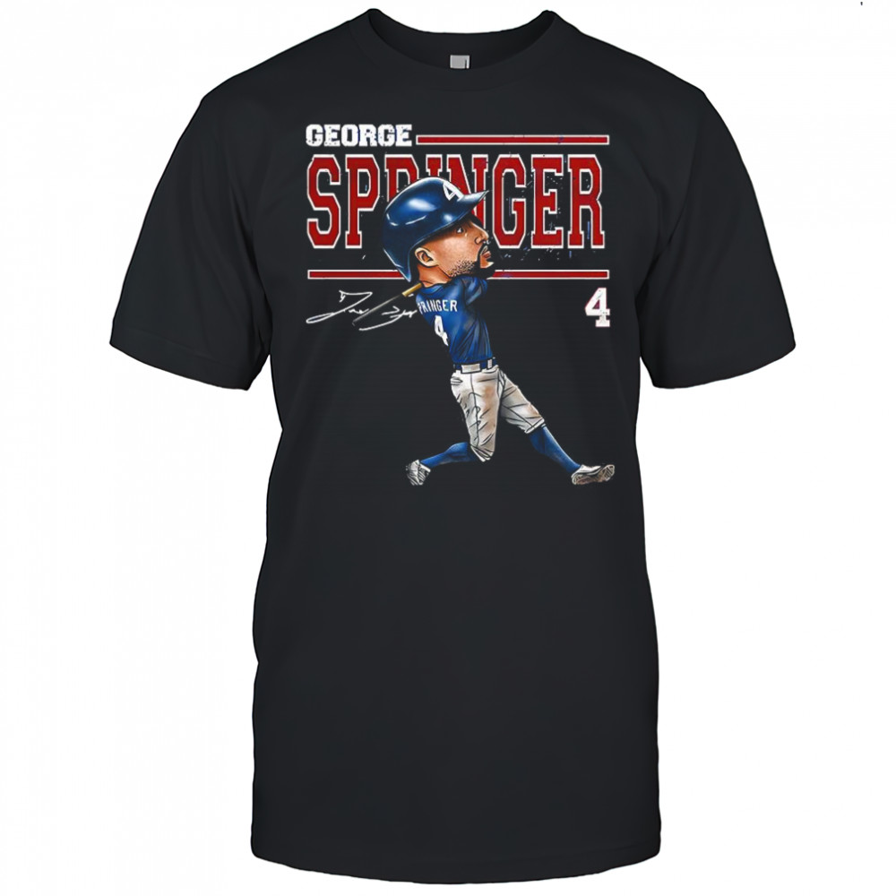 George Springer Toronto Blue Jays baseball 2025 number 4 cartoon signature shirt