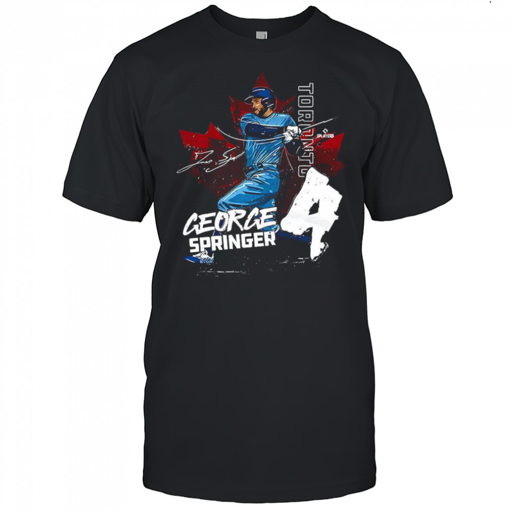 George Springer Toronto Blue Jays baseball 2025 State number 4 cartoon signature shirt