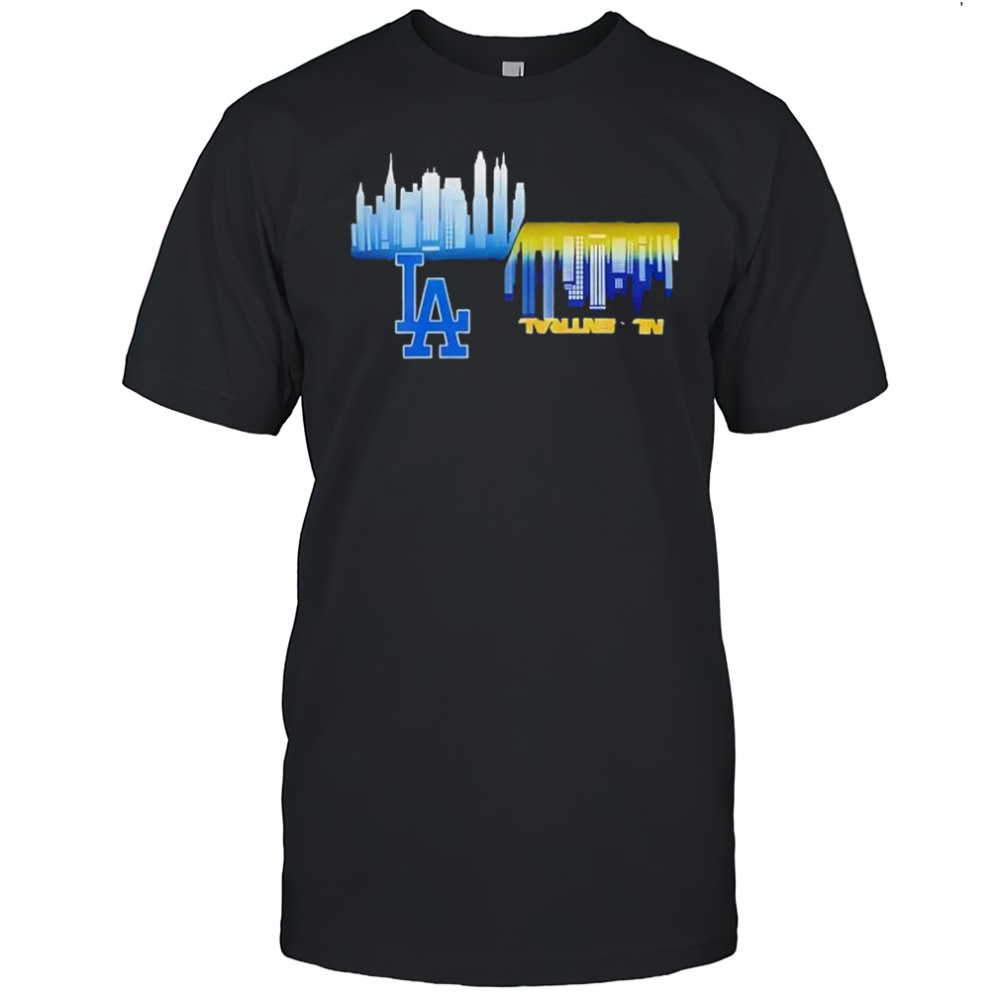 Good los angeles Dodgers vs milwaukee brewers mlb gameday schedule skyline city 2025 shirt
