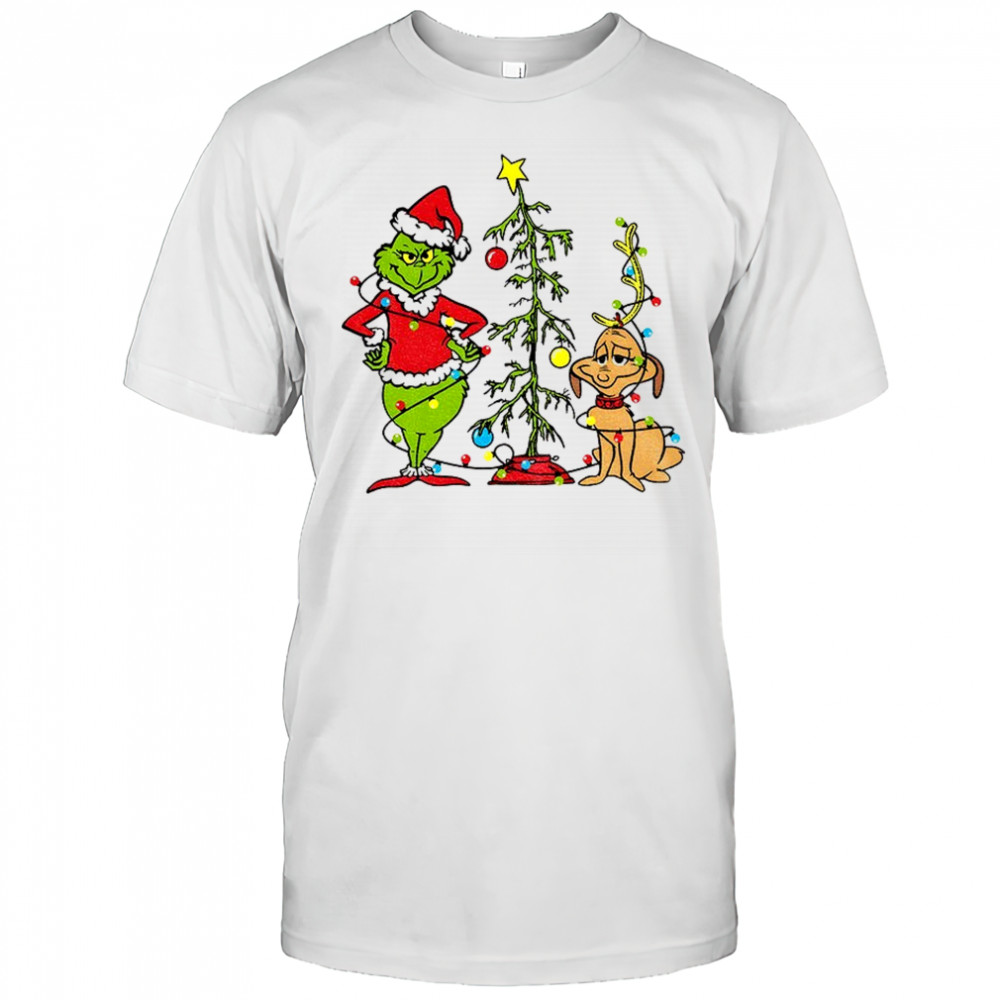 Grinch and Max dog Xmas Holiday Merry Christmas shirt