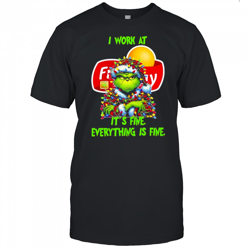 Grinch i work at Frito Lay logo it’s fine everything is fine shirt