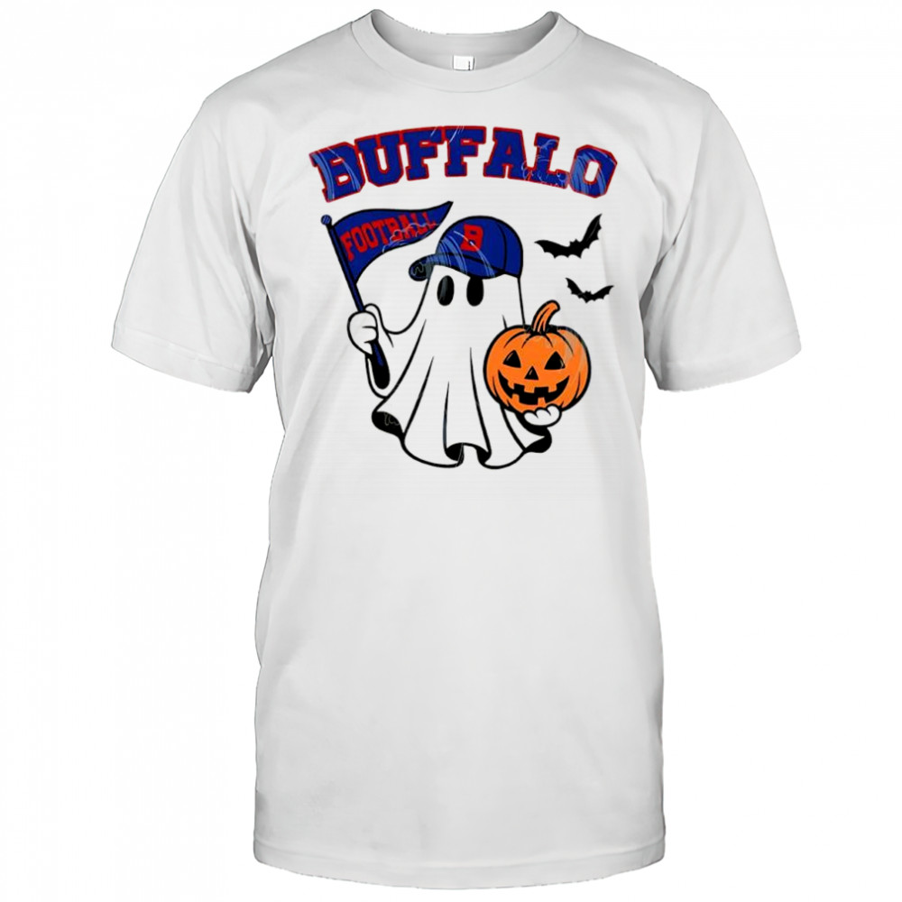 Halloween Ghost Buffalo Bills football flag pumpkin shirt