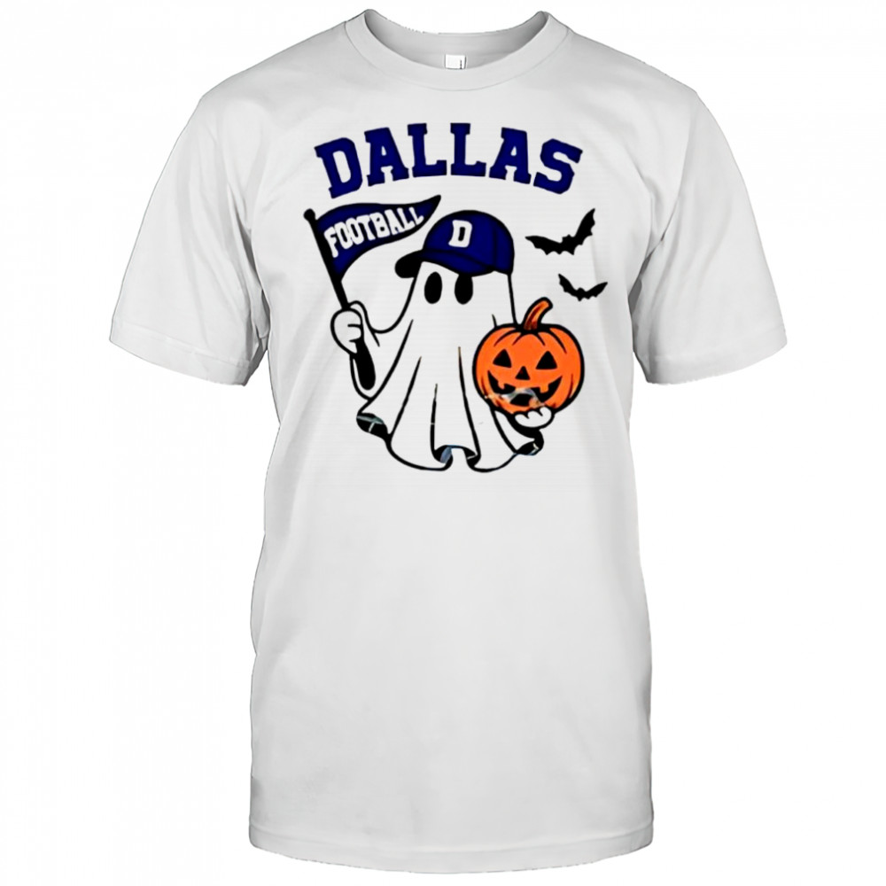 Halloween Ghost Dallas Cowboys Football flag pumpkin shirt
