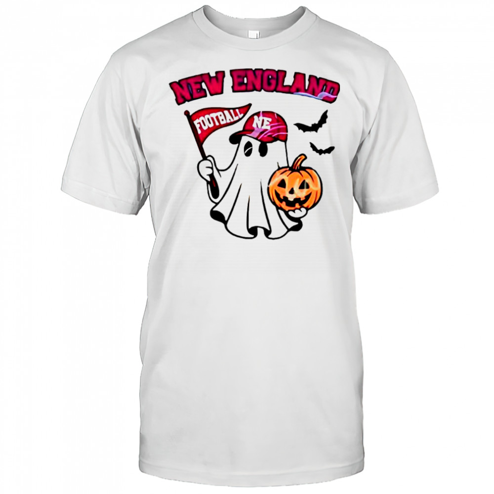 Halloween Ghost New England Patriots Football flag pumpkin shirt