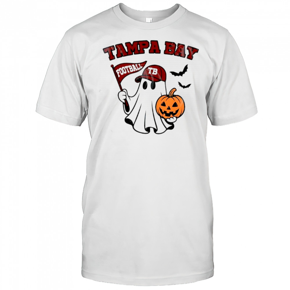 Halloween Ghost Tampa Bay Buccaneers football flag pumpkin shirt