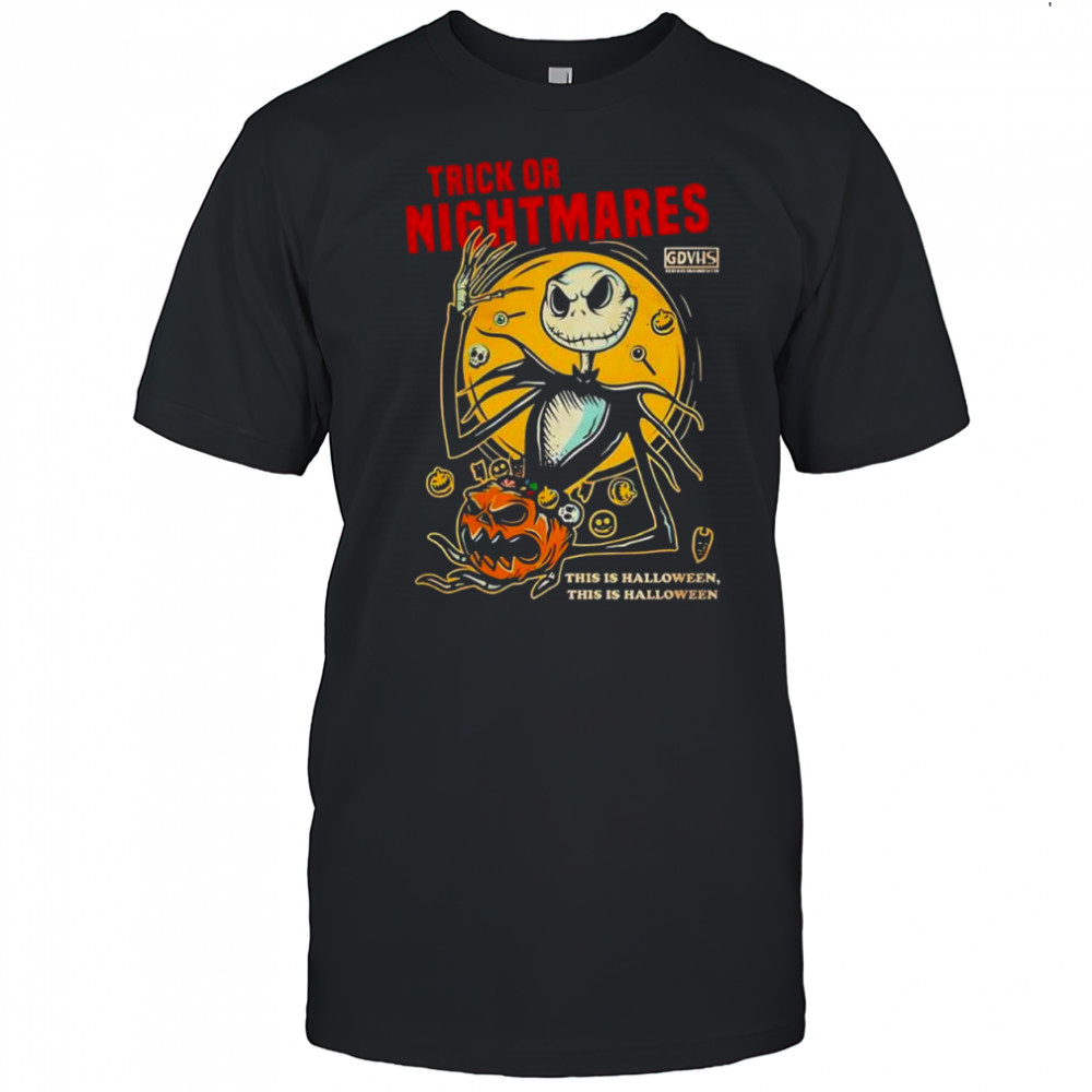 Jack Skellington Trick or Nightmare Halloween Scary Pumpkin Horror Spooky shirt