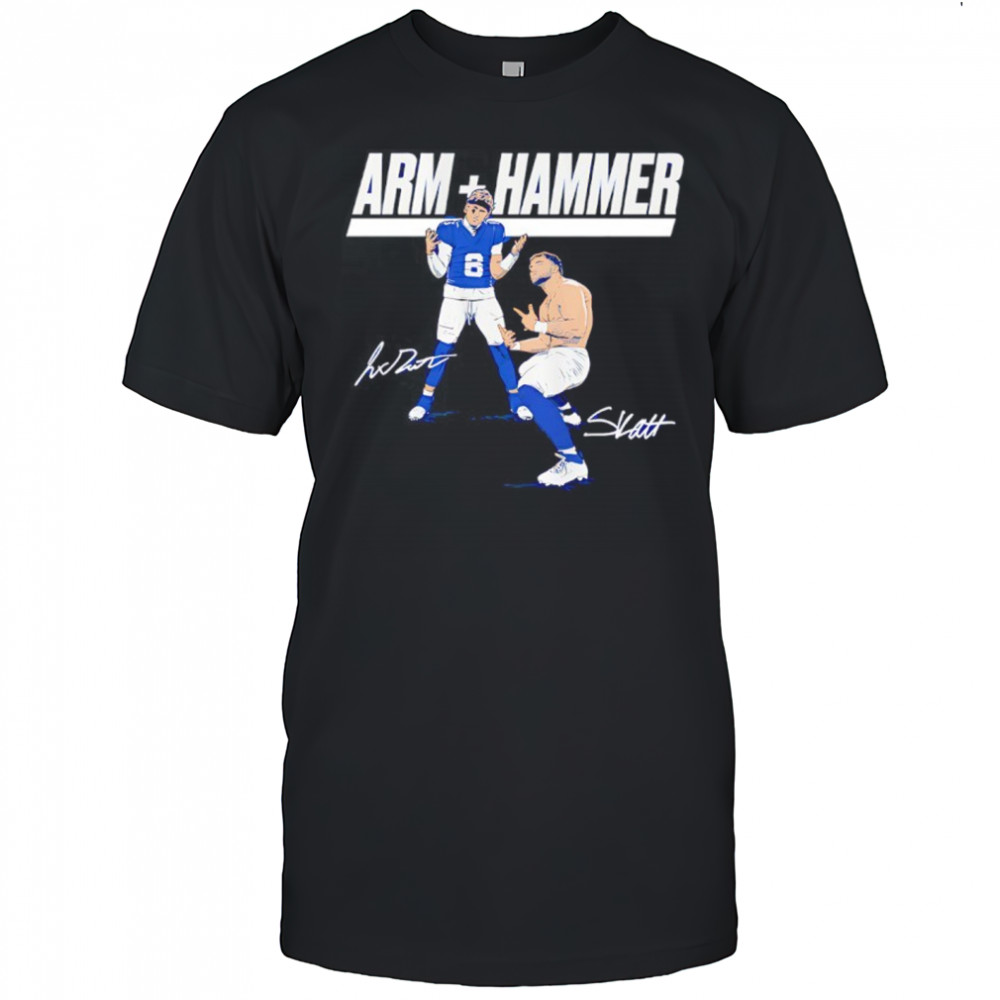 Jaxson Dart and Cam Skattebo Arm plus Hammer NFL signature shirt