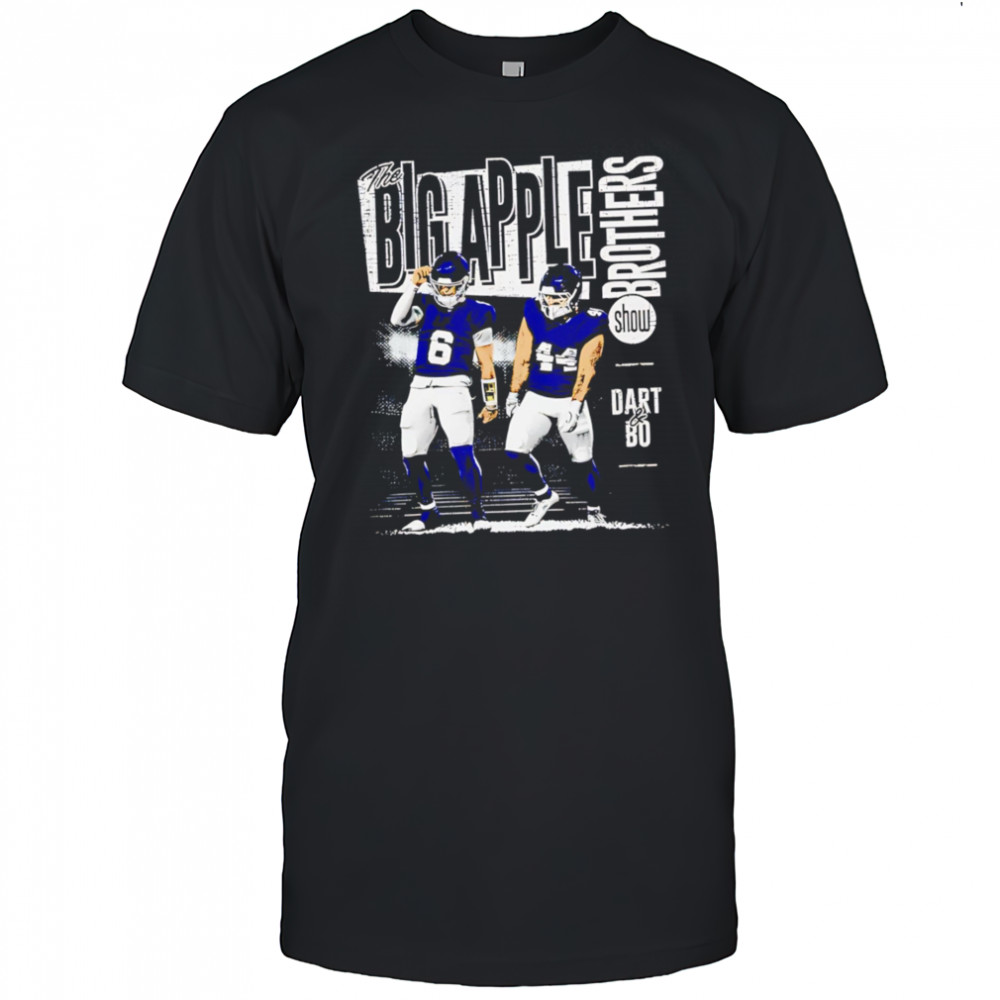 Jaxson Dart and Cam Skattebo New York Giants Big Apple Brothers T-shirts