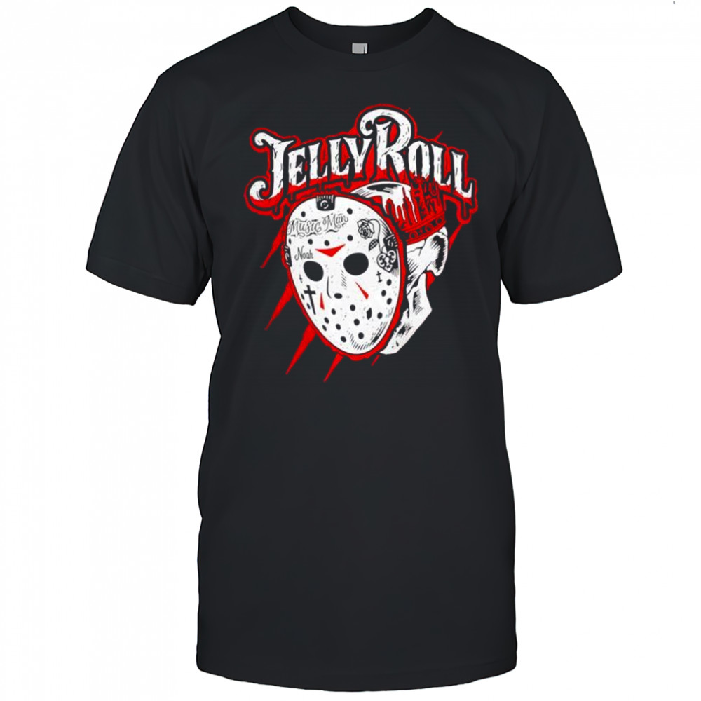 Jelly Roll Red and Black Crystal Dye Jason shirt