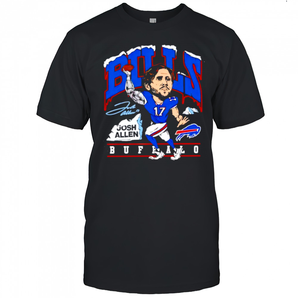 Josh Allen Buffalo Bills Charcoal Bionic signature player logo shirt