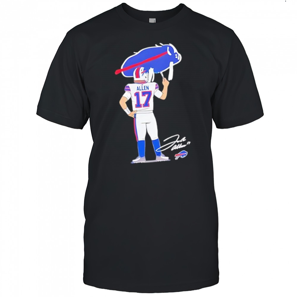 Josh Allen drawing Buffalo Bills Football logo signature shirt