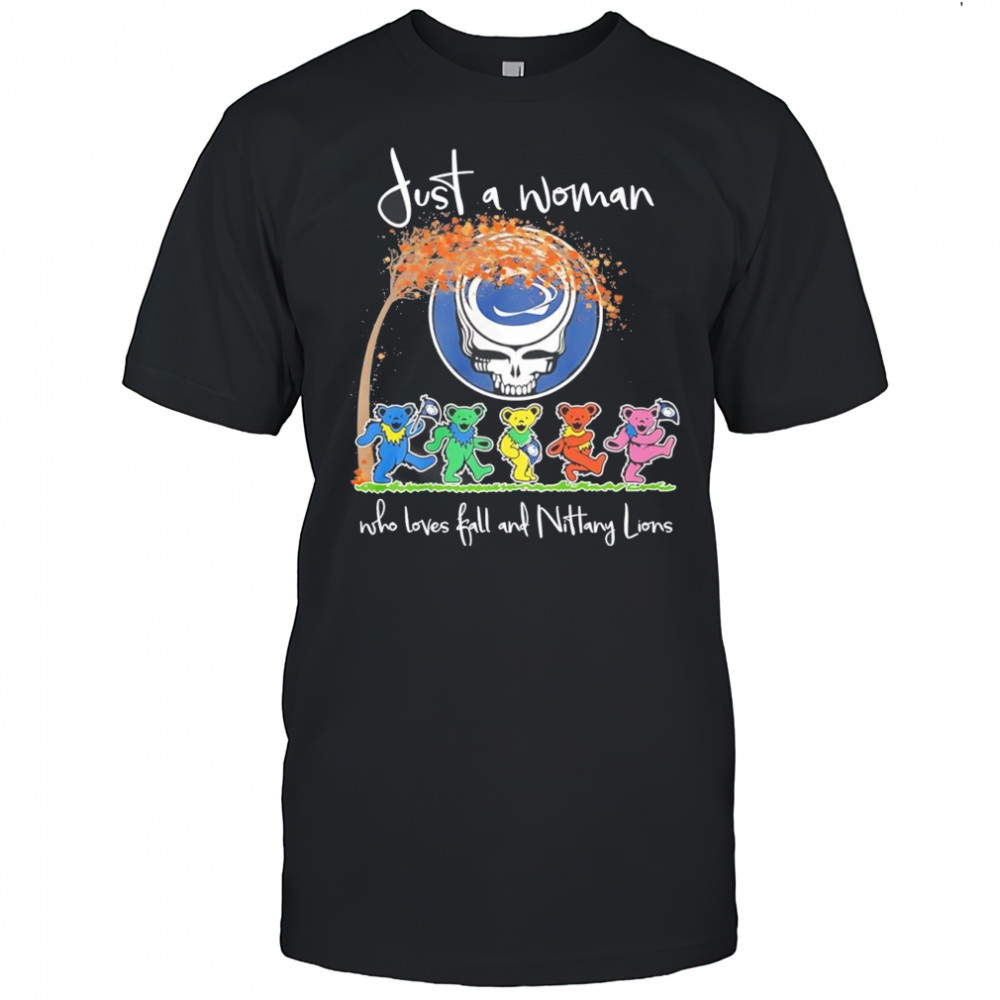 Just a woman who loves fall and Nittany Lions Grateful Dead’s Steal Your Face skull shirt