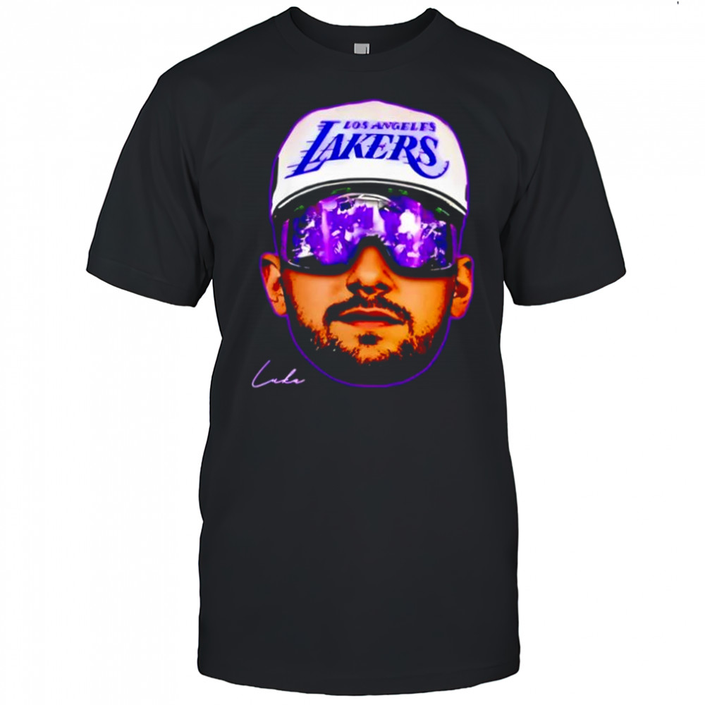 Lakers Luka Large Face Portrait Basketball heard signature shirt