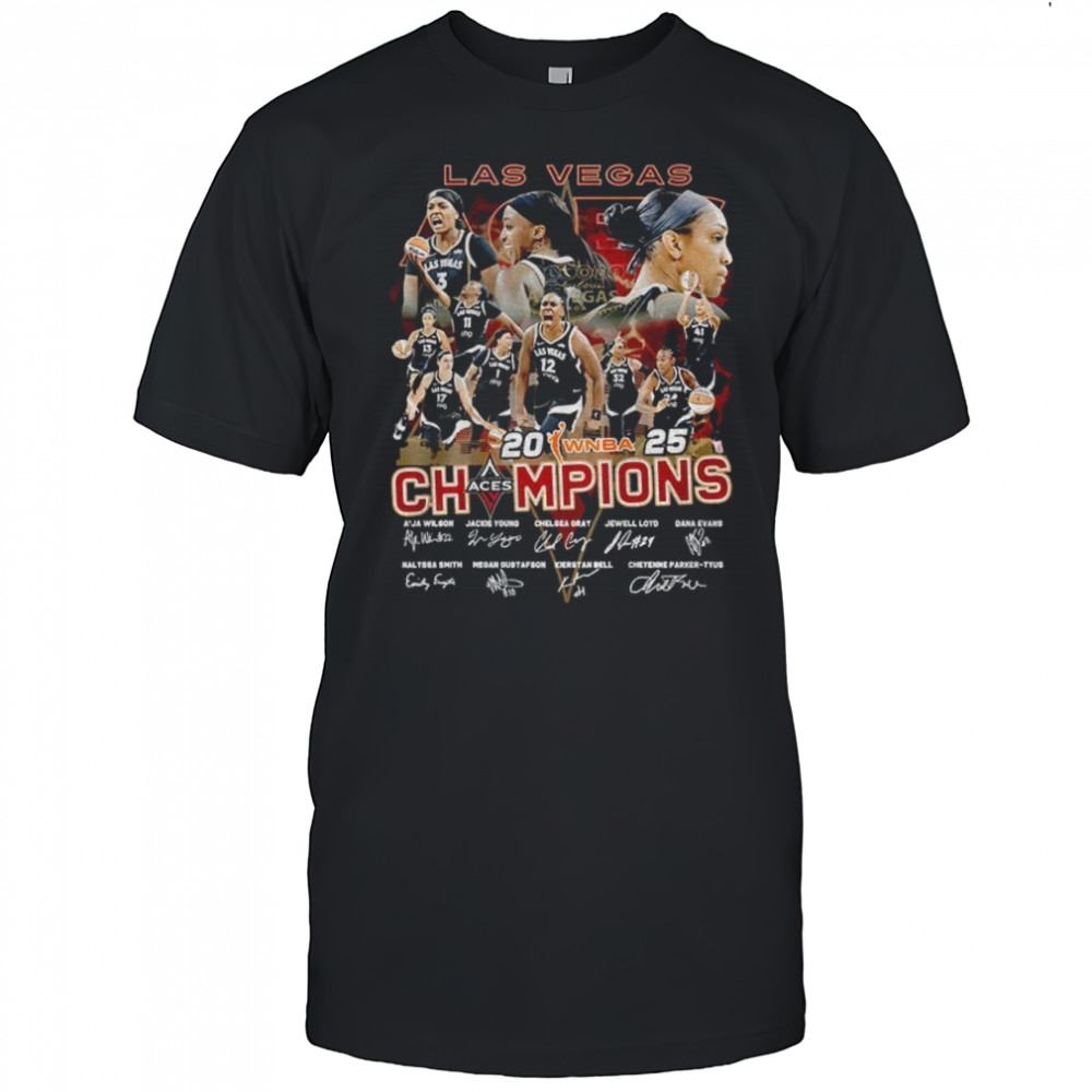 Las Vegas Aces women’s basketball 2025 WNBA Champions signature shirt
