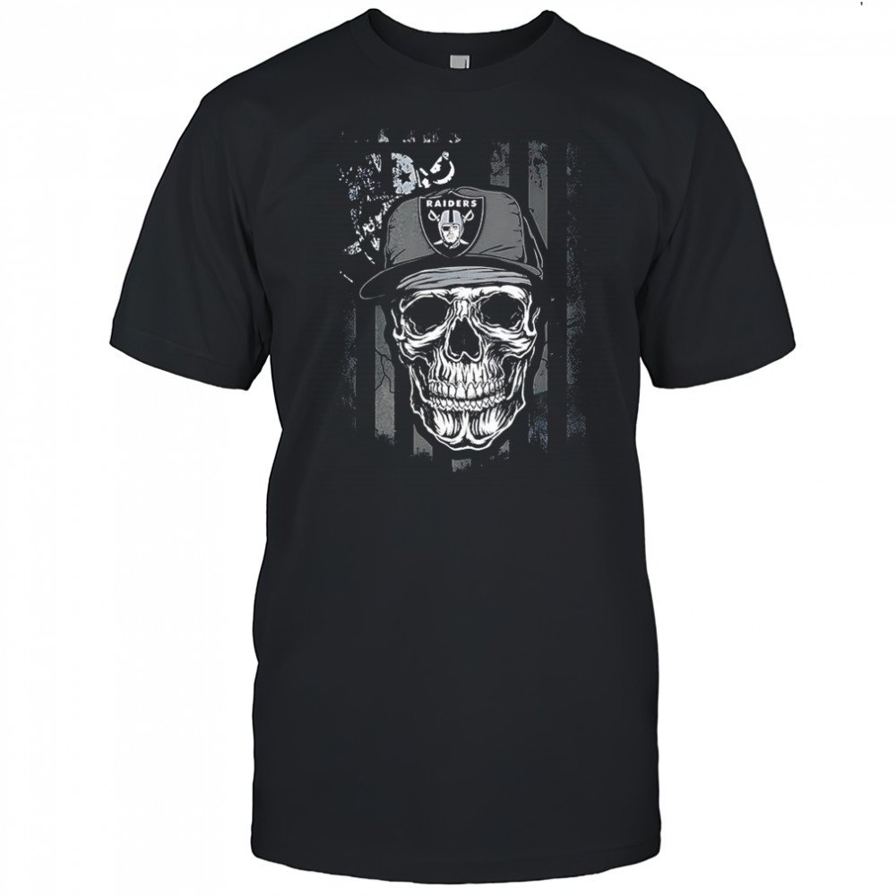 Las Vegas Raiders NFL skull American flag footaball lover shirt